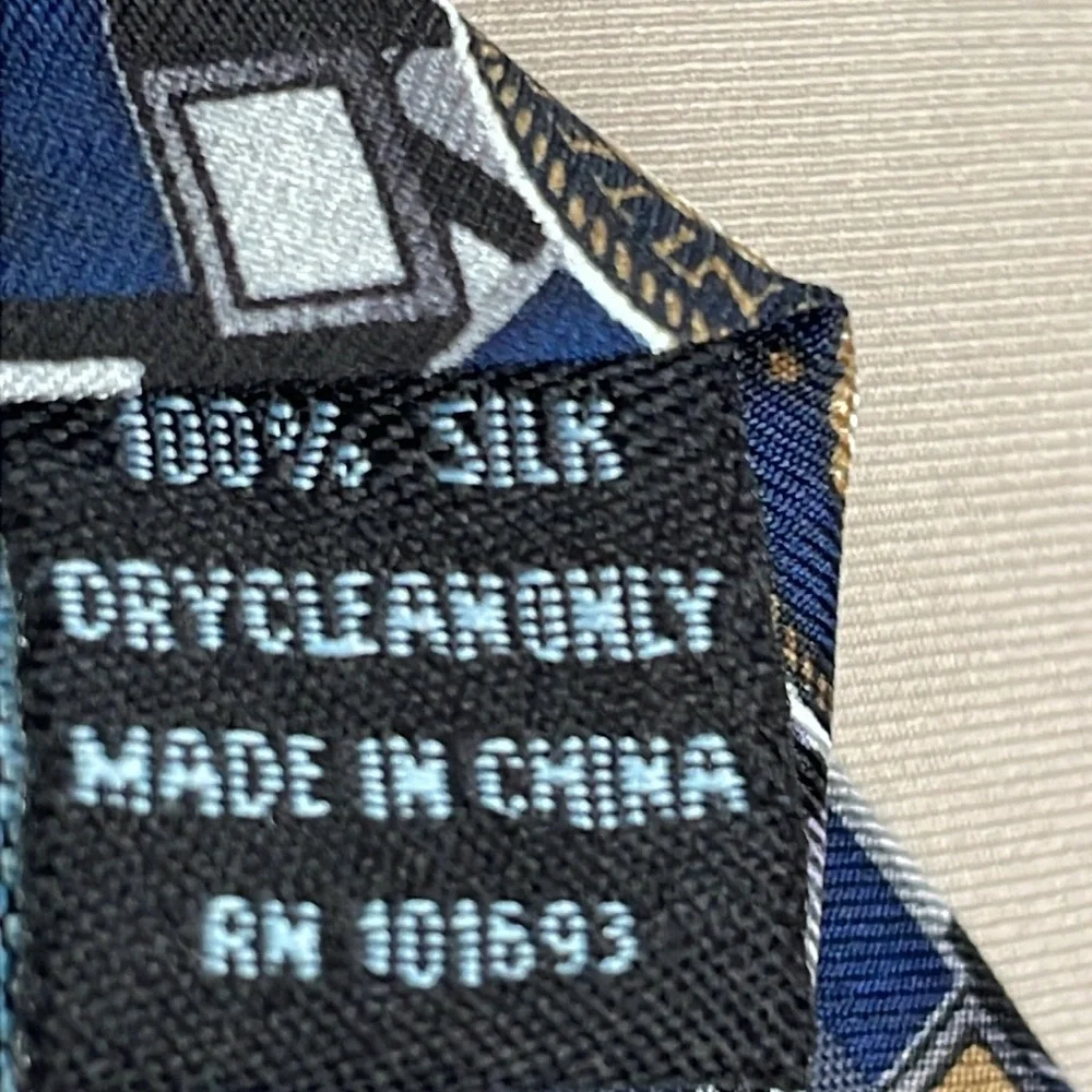 United States Navy Necktie men’s Blue Gray Silk W/Navy Logo‎ by Larson USNavy